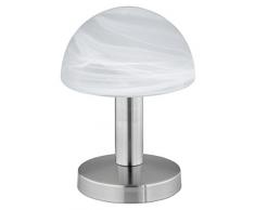 Trio-Leuchten, Lampe de table tactile 4 niveaux Fynn - Verre mat - 15 x 21 cm - Ampoule non incluse