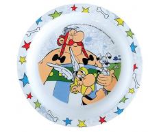 FUN HOUSE 005303 Asterix Assiette Micro-ondable pour Enfant PolypropylÃ¨ne, Blanc, 22 x 22 x 1 cm