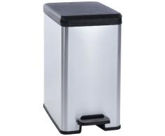CURVER | Poubelle Slim 25L - Carton de 2pcs, Argent, Metal bins, 39,3x25x45,4 cm