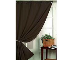 HomeMaison Rideau Isolant Thermique Polyester, Chocolat, 140x260 cm