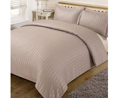 Dreamscene housse de couette superbe Satin rayÃ© Parure de lit, Vison, simple