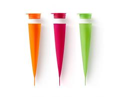 Lékué 3400200SURU004 Pack 3 Un. Moule à Glace, Silicone, Multicolore, 4 x 4,8 x 20,2 cm