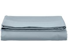 AmazonBasics 400TC Coton Sateen Infroissables Drap plane, 180 x 290 + 10 cm - Bleu fumÃ©e