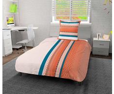 Soleil docre Pise Parure Housse de Couette, Coton, Orange, 140x200 cm