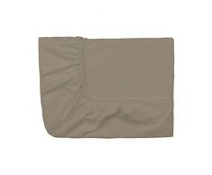 Essix - Drap Housse Royal Line Percale de Coton Taupe 140 x 200 cm
