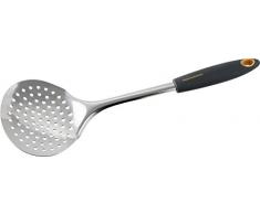Fackelmann 25201 Écumoire Soft 34cm Gris/Orange/Argent, Acier Inoxydable, 34 x 11,4 x 2,9 cm