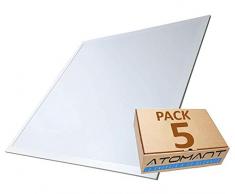 Lot 5x Panneau LED Slim 60x60 cm, 40w, Couleur Blanc froid (6500K), 3200 lumens. Driver incluse.