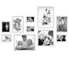 Deknudt Frames S41VH1WALL2 Cadre Photo avec RÃ¨gle Pratique pour lAccrochage Bois Blanc 35 x 46 x 10 cm