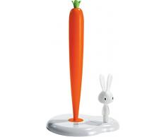 Alessi Asg42/h W Bunny & Carrot Porte Rouleau de Papier de Cuisine en RÃ©sine Thermoplastique, Blanc