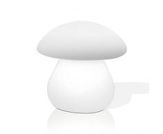 Arte dal Mondo YFUIW20 Lampe Champignon, Polyéthylène, Blanc/Multicolore, 20 x 23 cm