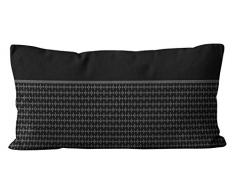 Soleil docre Coussin DÃ©houssable, Coton, Noir, 32x50 cm