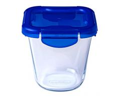 Pyrex 1451029 Boite Forme Haute avec Couvercle 12x12 cm, Verre, Transparent, 0,8 L