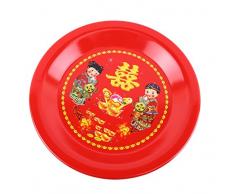lachineuse Plateau de Service Chinois - Motif Enfants du Bonheur - Forme Ronde