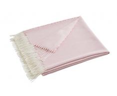 Blanc des Vosges Plume Plaid Laine et acrylique Rose 130 x 170 cm