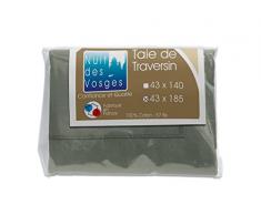 Nuit des Vosges Cotoval Taie de Traversin Coton Anthracite 43 x 185 cm