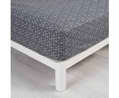 homea drap housse 2 personnes 140x190 cm optic anthracite/bl