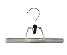 MSV 246 Cintre Pantalon 5 Barres MÃ©tal - Gris - 33 x 33 x 8 cm