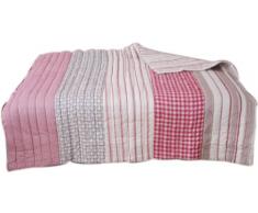 Linder 5002/69/835/150 Style Montagne Bellevarde Plaid OuatinÃ© Polyester/Coton Beige/Rouge 150 x 150 cm