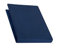aqua-textil Pur Drap-Housse lit sommier tapissier Lits à Eau Coton 140x200-160x220 cm Bleu foncé