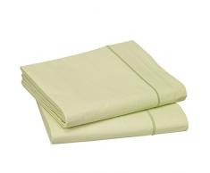 Blanc des Vosges Uni Percale Drap Coton Anis 240 x 300 cm