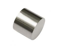 GARDINIA Embouts dExtrémité pour Tringles à Rideaux, 2 x Embouts dExtrémité Patrone, Série Memphis, Métal, Aspect Inox, à 16 mm