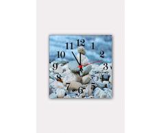 Bonamaison Horloge Murale en MDF, Multicolore, 30 x 30 cm
