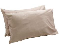 AmazonBasics Taies doreiller en satin de coton anti plis 400 fils/cm² Gris anthracite