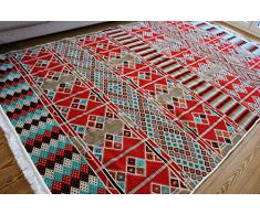 Toile damassÃ©e 200 x 300 cm Rouge Kelim Orient Mur Tapis Carpet Rug Lavable Fibre synthÃ©tique Chenille Polyester 200 x 300 cm