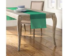 La Lin Popeline de Polyester Chemin de Table, Polyester, Jade, 35.56 x 274.3 x 0.04 cm