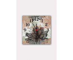 Bonamaison Horloge Murale en MDF, Multicolore, 30 x 30 cm