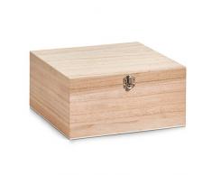 Zeller 15127 Boîte de Rangement 26x26x12,5cm en Bois, Marron, 26 x 26 x 12,5 cm