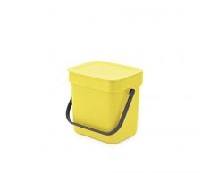 Brabantia - 209840 - Poubelle de tri Sort & Go, 3L, Jaune