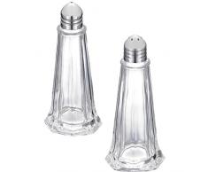 Westmark 65262270 Ensemble saliÃ¨re & poivriÃ¨re New York, Verre, Argent, 11,1 cm