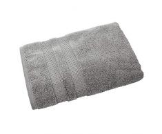iDesign serviette de bain, grand drap de bain en coton avec un joli dÃ©tail tissÃ© pour la douche, serviette de toilette douce pour baignoire, douche ou sauna, gris