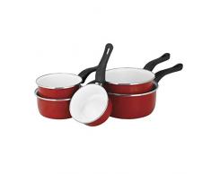 Sitram Lot de 5 CASSEROLES Email rouge Vermillon 12/14/16/18/20 cm, tous feux dont induction