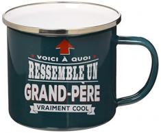 LES BONS GARS 04208000005 Tasse Grand-pÃ¨re- MÃ©tal, Bleu, 9,5 cm