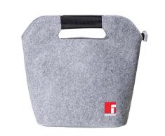 Bergner Walking Business Set hermétique 2 Couches + Couverts + Sac Isotherme, Feutre, Gris et Noir, 34 x 16 x 28 cm