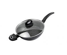 Magefesa roka sauteuse 26Â cm en aluminium forgÃ© antiadhente originaux Seat, Couleur ExtÃ©rieur Effet Pierre. Full Induction. MANCHE Soft Touch Noir