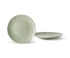 Fill Salvia 4X Assiettes en grÃ¨s 25Â x 25Â x 2,5Â cm, Couleur Menthe