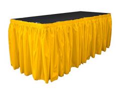 La Mariée Jupe de Table en Lin avec 10 l-Clips, Satin, Jaune, 21 cm x 29 , Lot de 11