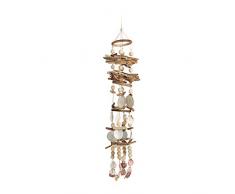 Relaxdays Carillon Ã coquillages attrape-rÃªves mobiles coquillages guirlande DÃ©coration Ã suspendre bois flottÃ© 107 cm