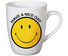 NICI 35882 Tasse en Porcelaine avec Smiley et Inscription Â«Â Have a Nice DayÂ Â» Jaune