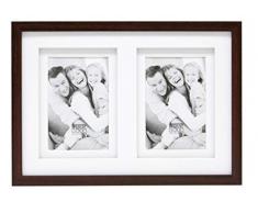 Deknudt Frames S65KQ2 Cadre Photo Double Passe-Partout pour 2 Photos Bois Brun 10 x 15 cm