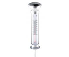 Grundig Lampe solaire avec thermomètre intégré, Chrome, Gris