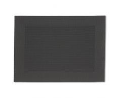 kela 6 x 12045 Sets de Table Nicoletta-3 PiÃ¨ces, PVC, Gris Anthracite, 45 x 33 x 1,5 cm