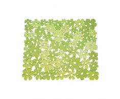 InterDesign Blumz tapis Ã©vier - moyen fond Ã©vier en plastique PVC - protection Ã©vier pour lavabo - vert