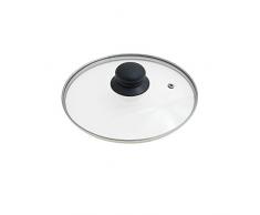 ORYX 5023410 Couvercle en Verre Transparent pour poêle avec Bord en Acier Inoxydable, 20 cm