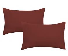 Biberna 0077144Â de taies doreiller en Jersey 100% Coton avec Fermeture Ãclair, Lot de 2, 40Â X 60Â Cm Rouille, 27Â x 18Â x 3Â cm