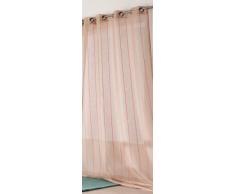 Linder 1170/62/375FR Voilage Fluolin Beige Rose Oeillets 145 x 280 cm