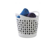 Iris Ohyama, Panier / corbeille Ã linge en matiÃ¨re souple - Flexible Basket - SKB-400, polyÃ©thylÃ¨ne, blanc, 40 L, 40 x 40 x 40 cm